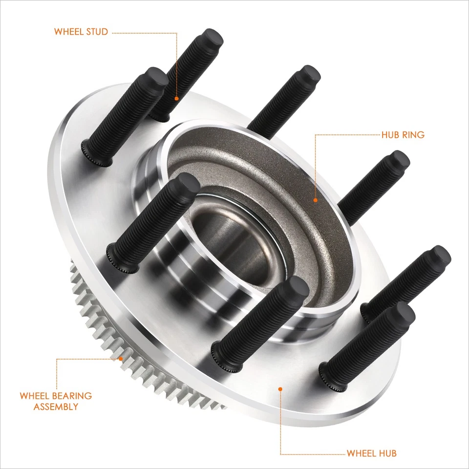 Kit de montaje de cojinete de cubo de rueda delantera izquierda derecha para 94-02 Dodge Ram 2500 3500 Foto 3 de 4