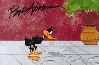 Bob Abrams signed 4x6 photo Jetsons Daffy Duck Animator Artist Rare COA LOOK!!