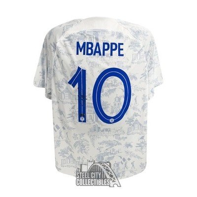 MBAPPE サイン入り フランス代表ユニフォーム Kylian Mbappe Autographed 2022 France White Nike Soccer Jersey