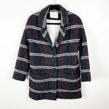 SITA MURT Plaid Wool Blend Lined Trench Coat, Size EU 36