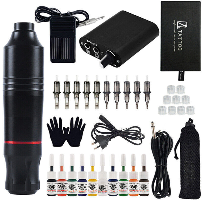37/47/78Pcs/Set Motor Pen Tattoo Kit Machine Color Inks