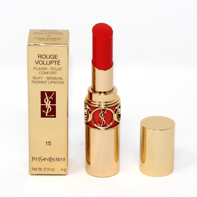 YSL ROUGE VOLUPTE SILKY-SENSUAL RADIANT LIPSTICK 4G #15-CORAIL EXTREME YSL35346