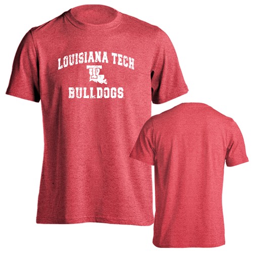 Louisiana Tech University Bulldogs Distressed Retro Logo Short Sleeve T-Shirt - Picture 18 of 18