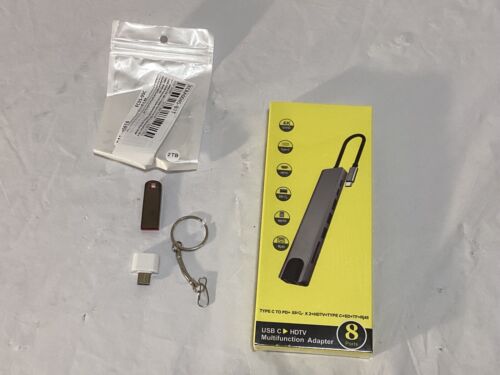 8 in 1 USB-C Hub Type C To USB 3.0 4K HDMI PD Adapter with New 2TB USB!