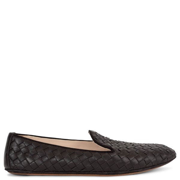 71834 authentische Bottega Veneta Fondant braune Intrecciato Leder Mokassins Schuhe 37