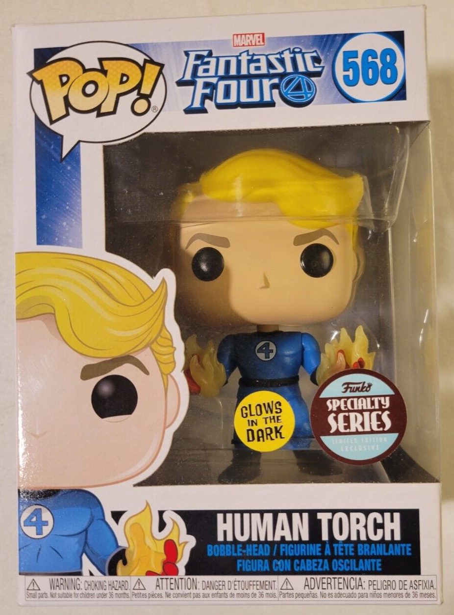 Funko Pop Marvel Fantastic Four Human Torch Glow in the Dark Vinyl Figure #568