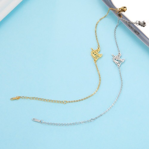 Pulseras Colgantes Unicornio Grúa Origami Mujeres Niñas Acero Inoxidable Animal Dije - Imagen 20 de 24