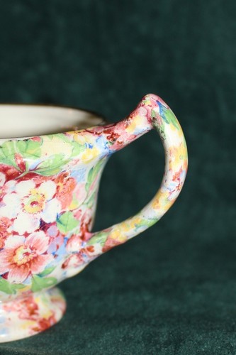 Zucchero cremoso piatto vintage anni 40 James Kent Ltd Longton fiori di mela 3 pezzi - Foto 4 di 9