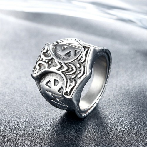 Mens Viking Stainless Steel Ring Runes Compass Adjustable Ring Nordic Jewelry - Picture 10 of 28