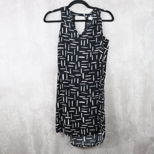 Old Navy Shift Dress Women's Size XS Black V Neck Sleeveless Knee Length