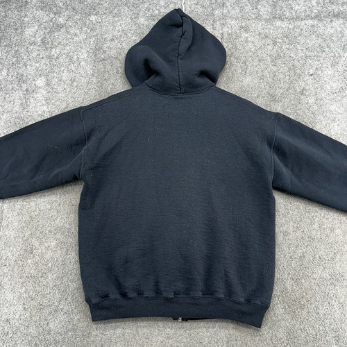 VTG Russell Sweater Youth L Black S Tiger Graphic Full Zip Hoodie Sweatshirt Y2K - Picture 8 of 11