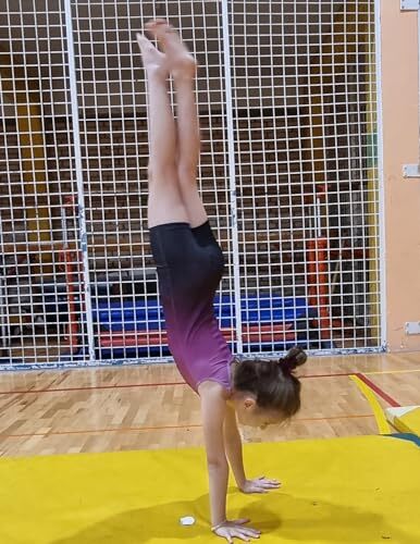 Trikots für Mädchen Gymnastik mit Shorts Farbe 7-8 Jahre glänzend lila - Bild 5 von 7