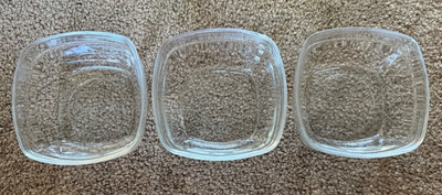 Duralex Square Bowls 4.5  Glass Stacking Food Prep or Fruit Bowls Quantity of 3