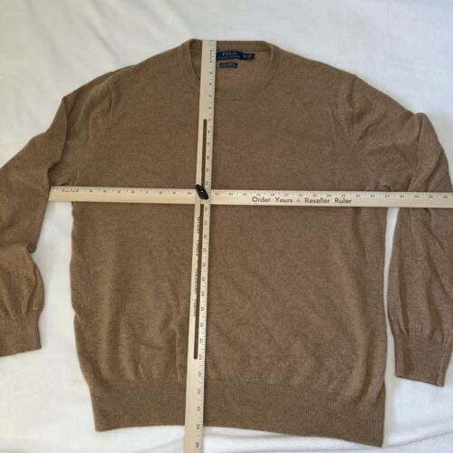 Polo Ralph Lauren Cashmere Sweater Size 2XL Mens Crewneck Brown Runs Small - Picture 1 of 6