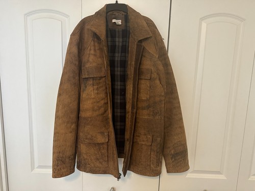 Chaqueta de Cuero Carbono 2 Cobalto Talla XL Para Hombre Genuina Cordero Marrón Bolsillo - Imagen 4 de 14