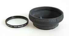 52MM RUBBER LENS HOOD WITH HAZE FILTER
