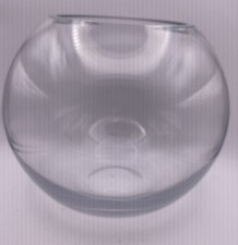 Clear glass fishbowl. Vase Terrarium 5  tall 3 inch opening