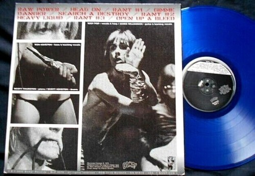 IGGY & THE STOOGES Michigan Palace 10/6/73 BLUE COLOURED VINYL~ BOMP USA - Picture 2 of 2