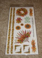 PSX Designs Sticker Sheet ~ Fall/Autumn Bouquets.   6 x 12 inches