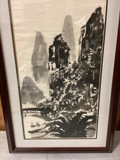 纸黑色古董原创中国风绘画和卷轴| eBay