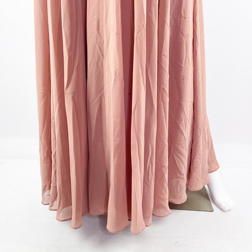 Maxi Vestido Jenny Yoo Collection Rosa Sin Mangas Talla 20 Capucha Cuello Dama de honor - Imagen 4 de 8