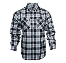 Dixxon Flannel Mens Gray Black Plaid Shirt Mickey (Various Sizes)