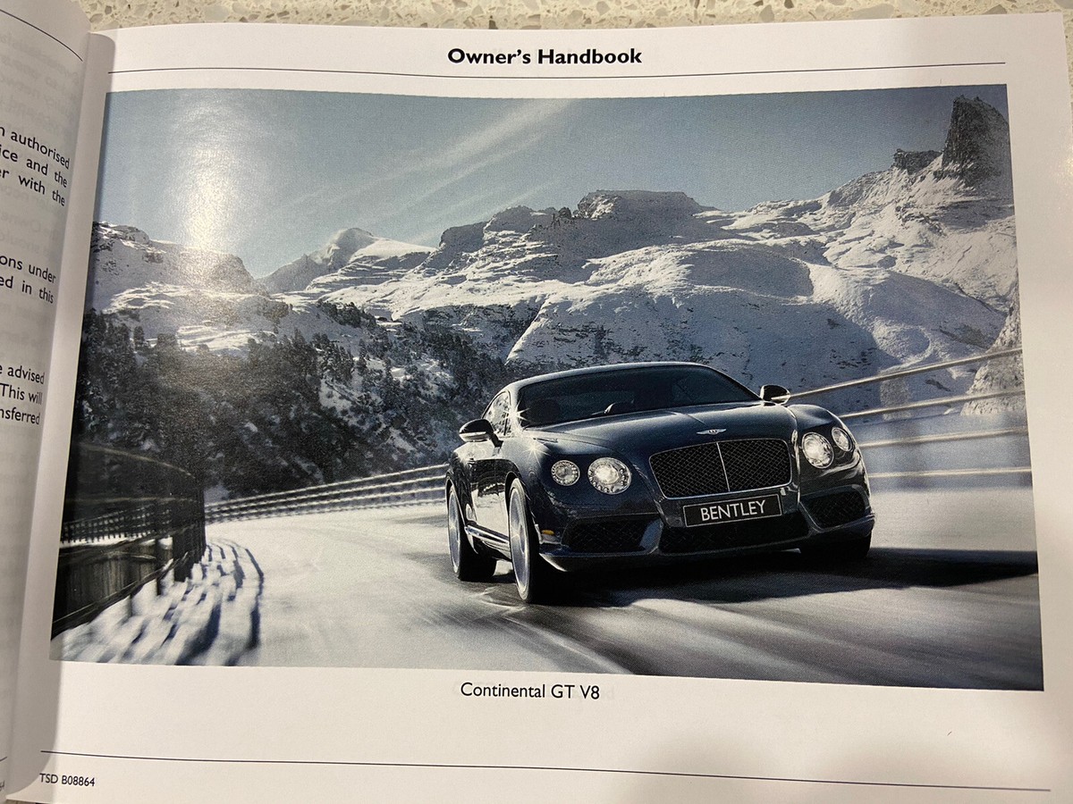 2013 Bentley Continental Coupe GT V8 Speed Owners Manual QUICK REF
