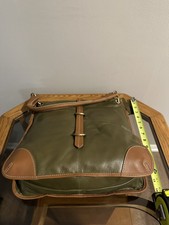 Nino Bossi Leather Purse. Olive Green With Tan Details. New With Tags