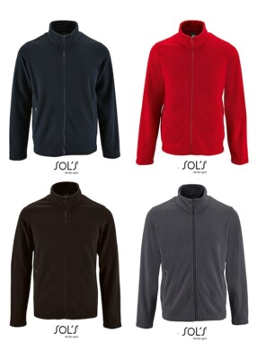 SOLS Herren Fleecejacke Stehkragen Zip Jacke Übergrößen S-5XL