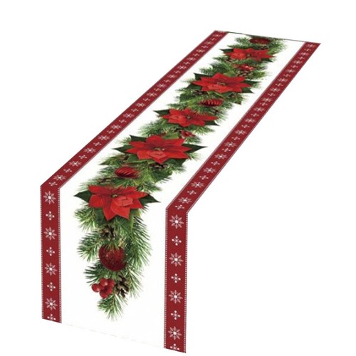 Christmas Printed Table Runners Polyester Table Cloth Covers Xmas Party Decor - Picture 19 of 22