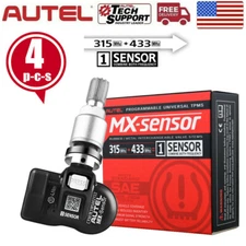 4x Autel TPMS Programmable Tire Pressure Sensors Activate 315MHz 433MHz Metal 