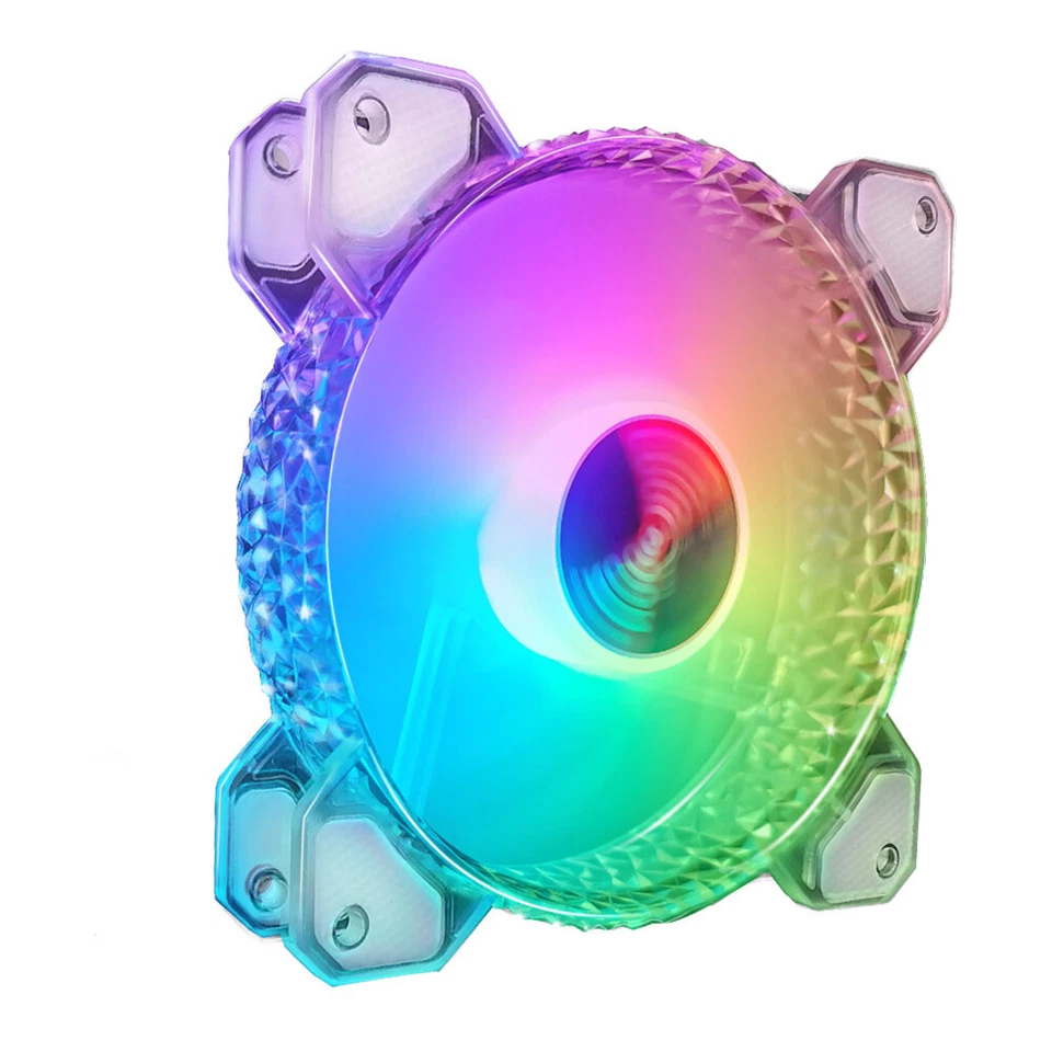 120mm RGB Computer Case Fan PC CPU Cooling Sync LED Quiet with 1 Remote Control - Image 3 of 4