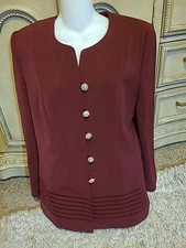 NIGHT Studio New York, ladies’ burgundy skirtsuit, 2 pieces, sz 12, gently used 