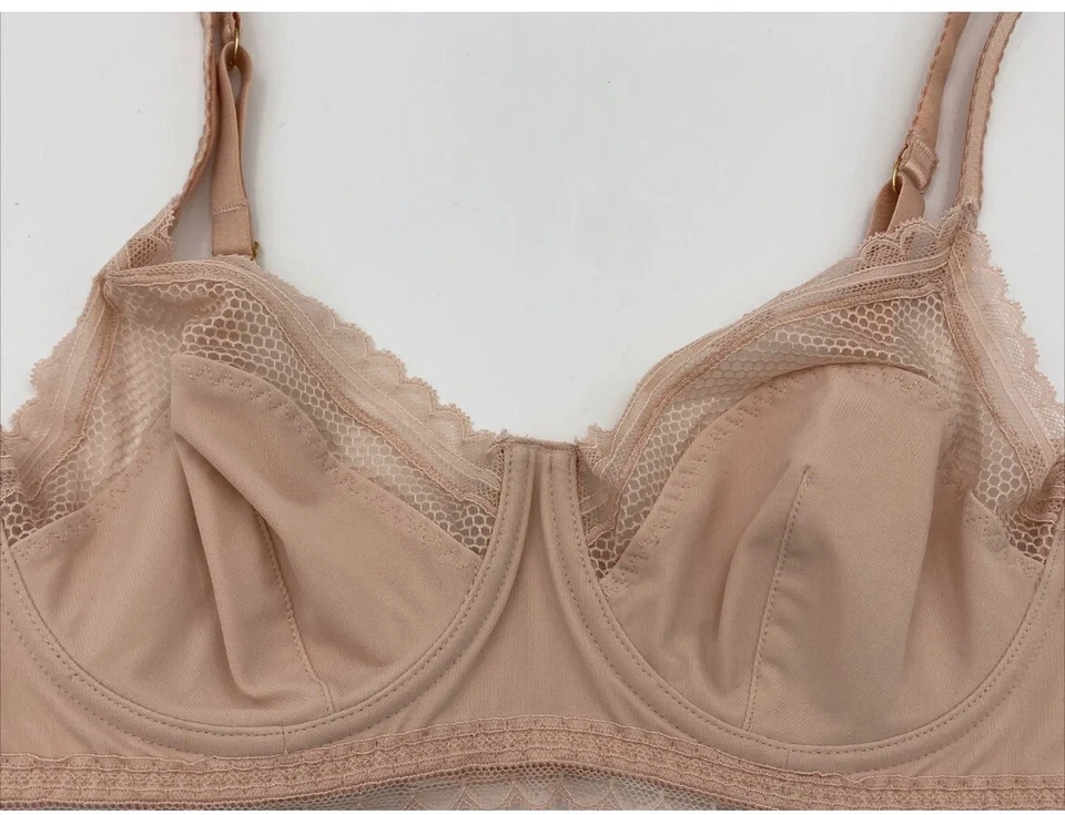 Sujetador con aros Stella Mccartney talla 32D Emma Loving Rose de encaje nuevo con etiquetas Foto 3 de 4