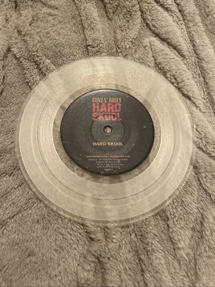 Guns N' Roses Hard Skool 7" Clear Vinyl Fan Club Limited Edition Record New Foto 3 de 4