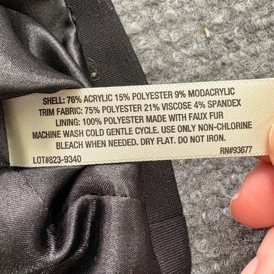 Chaleco Bisou Bisou Para Mujer XS Negro Gris Imitación Piel de Zorro Y2K Mobwife Boho Festival Foto 4 de 4