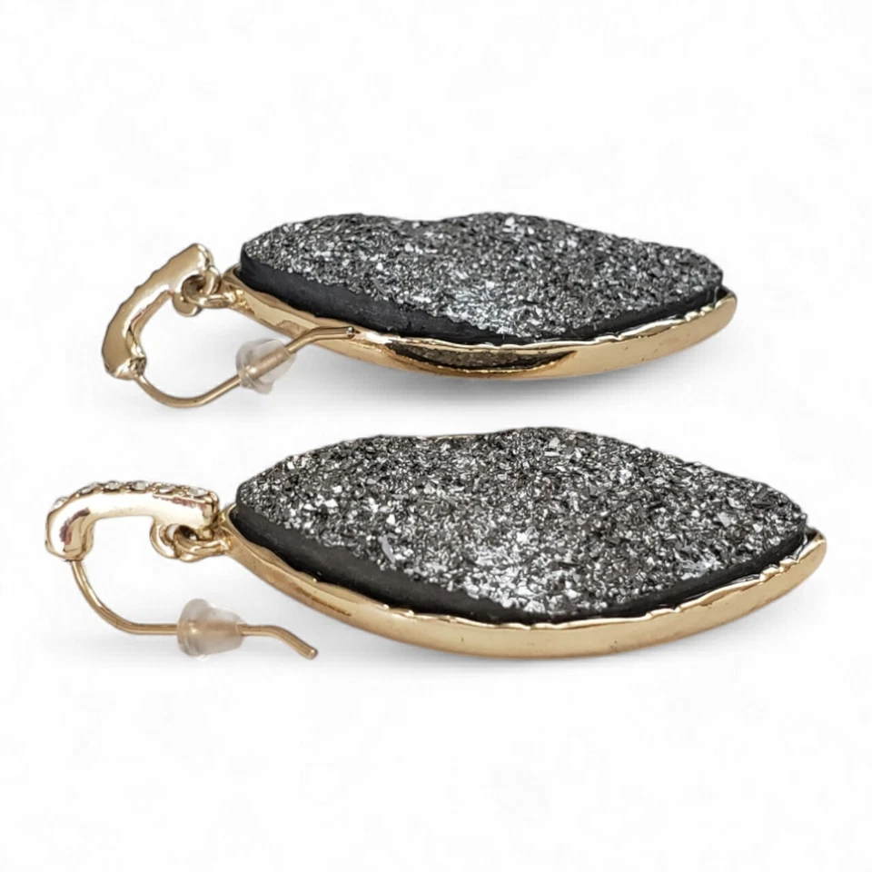 Sugarfix by Baublebar Druzy Dangling Earrings With Rhinestones - Imagem 3 de 4