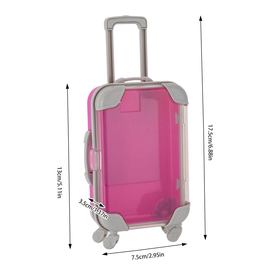 12X Simulation Trolley Case Mini Suitcase Candy Box Makeup Brush Storage Case - Image 3 of 4