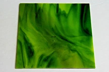 2121.00 YELLOW OPAL, DEEP FOREST GREEN 5" x 5" x 3mm THICK BULLSEYE GLASS 90 COE