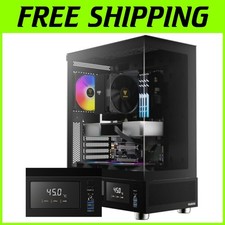 ATX Mid Tower Computer Case with Tempered Glass, G