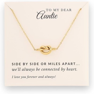 Aunt Necklace Gifts - Best Aunt Ever Jewelry Sentimental Gift Love Knot Card #2