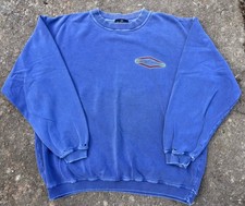 Vtg OKEMO Ski Mtn DISTRESSED perfectly Crewneck/2 Sided.cornflower Blue.med/USA