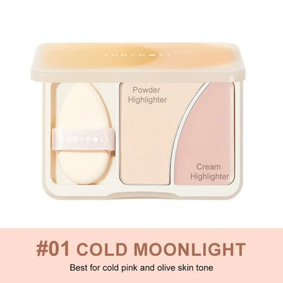 JUDYDOLL Brighten Palette Duo Highlighter Powder+Cream Choose Shade #01/#02 New