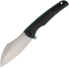 VDK Knives Vice Framelock Green Titanium / Carbon Fiber Folding Knife - VDK036