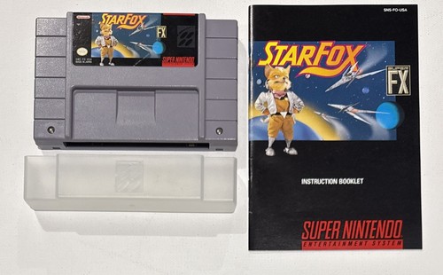 Star Fox (Super Nintendo SNES, 1993) Super FX Cartridge & Booklet TESTED - Picture 1 of 1