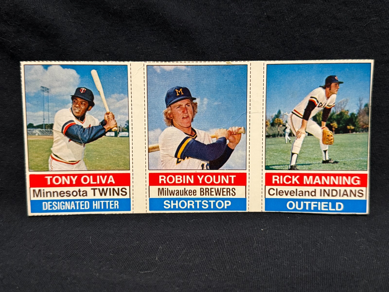 TONY OLIVA ROBIN YOUNT RICK MANNING 1976 HOSTESS PANEL 10 11 12 - VG