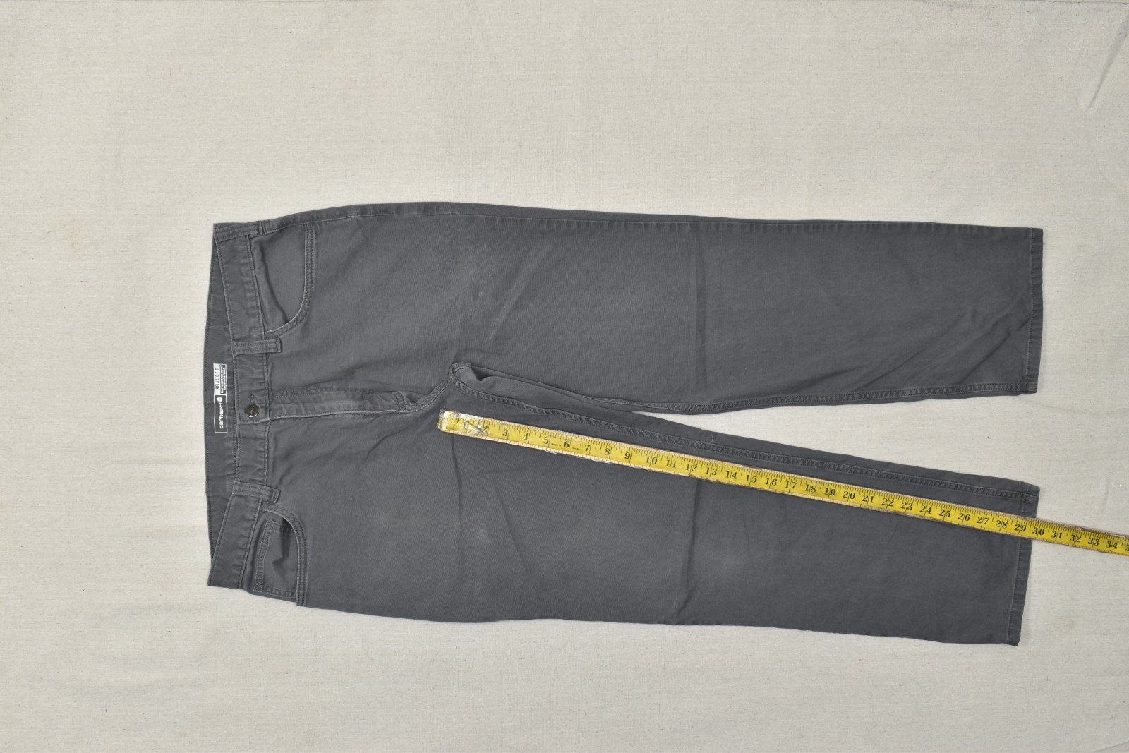 Carhartt Men's Rugged Flex Relaxed Fit Canvas 5-Pocket Work Pant Gray 36x32 thumbnail 9