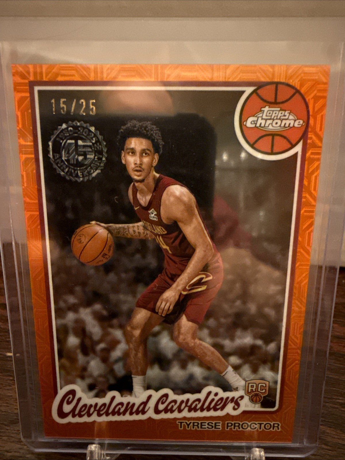 2025-26 Topps Tyrese Proctor 45th Ann. Chrome RC Orange Mojo Refractor #25/25