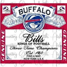 20oz Skinny Wrap Bills Football Sublimation Transfer Ready To Press