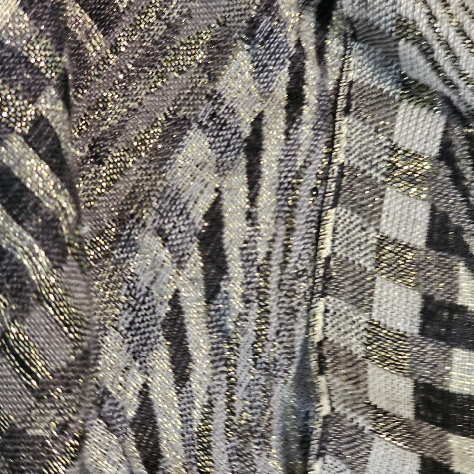 CollectionEighteen Shawl Wrap Scarf Black Gray Metallic Checkered 21"x66" - Image 4 of 4